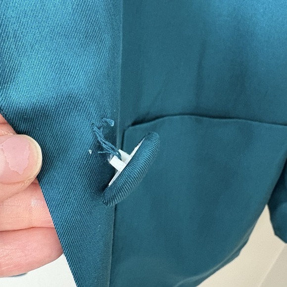 Vintage Evan Picone Silk Teal Green Blazer Lined  Single Breasted Sz 10 Petites‎ - Picture 11 of 15